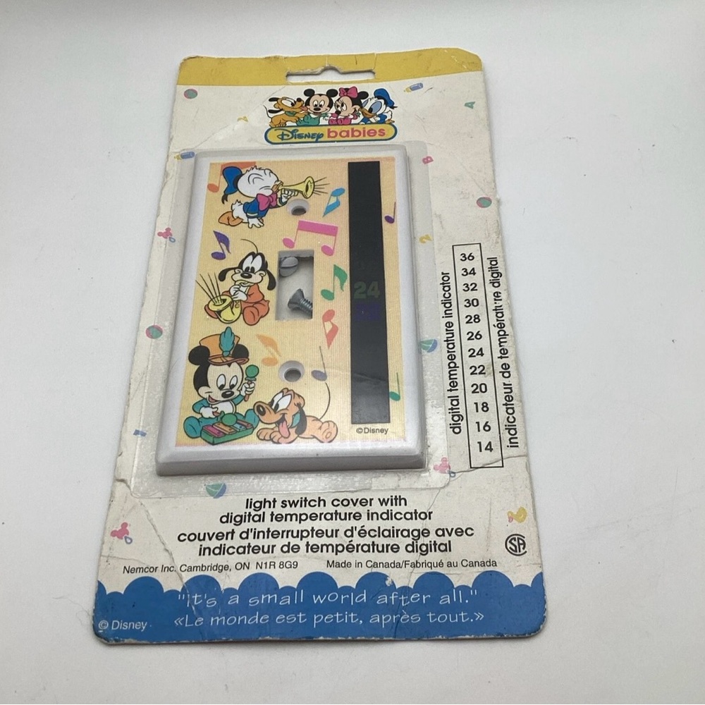 Disney Babies Donald Goofy Mickey Light Switch Cover Nursery With Temp Vintage